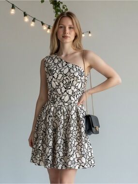 ASOS One shoulder Lace mini Dress Size 6 tall